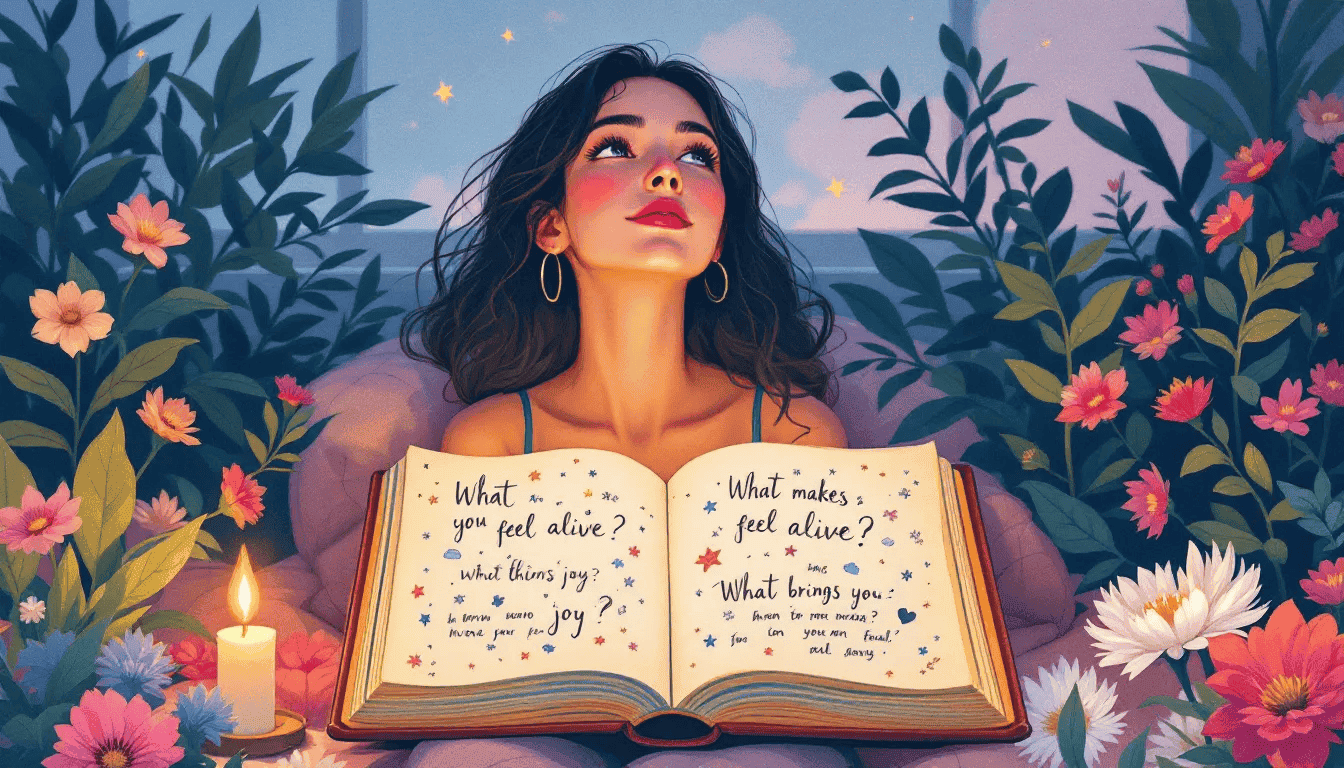 A person contemplating their core values while journaling.