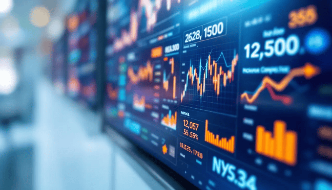 A close-up view of a digital screen shows stock market data, highlighting various financial metrics and charts, which underscores the significance of understanding financial tools before investing. The screen may also display browser notifications about cookies and results related to an investing journal.